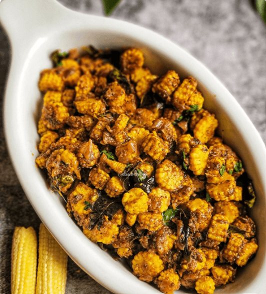 Fried Baby Corn Chaat